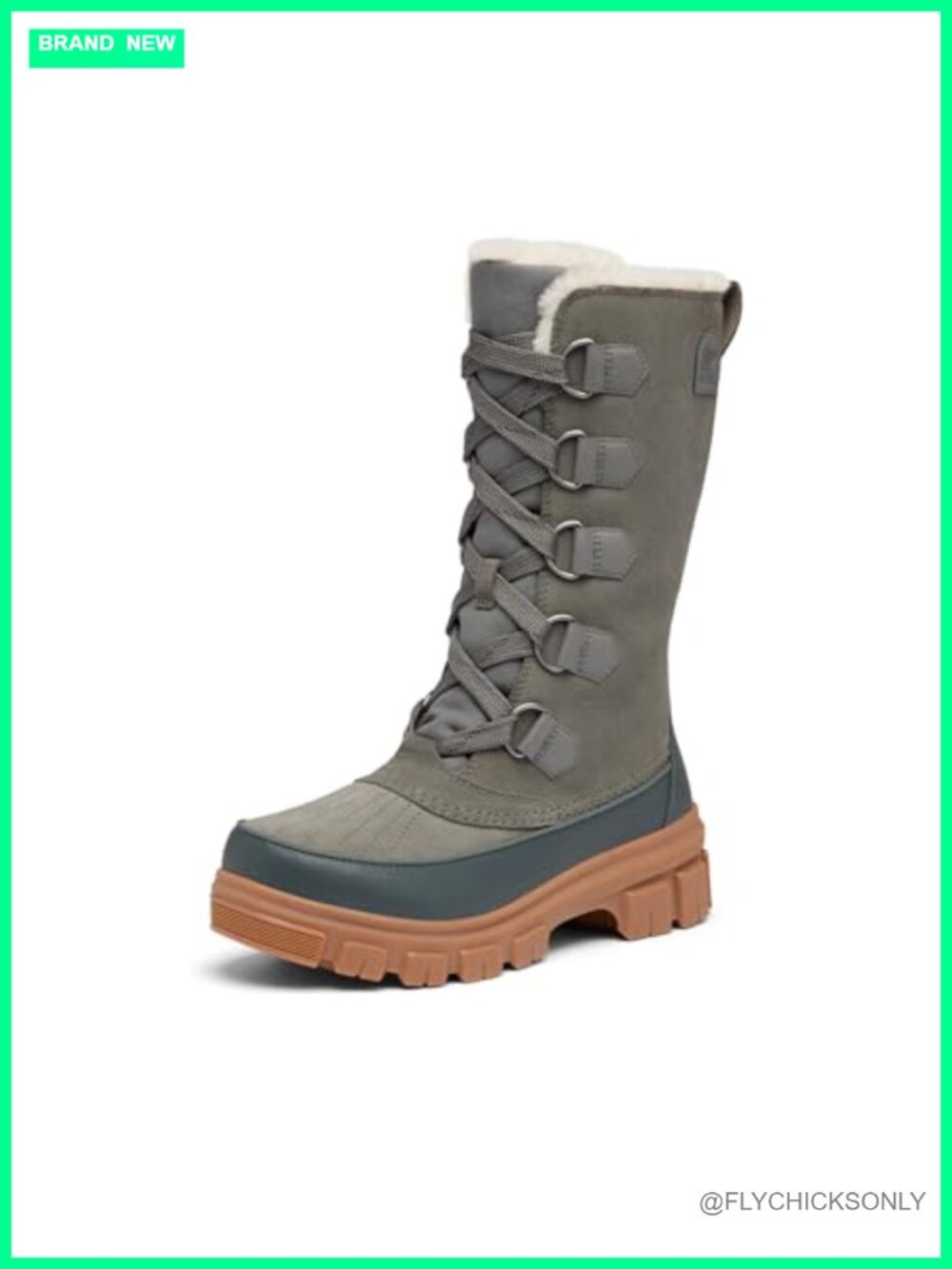 Tall Waterproof Winter Snow Boots Suede Fleece Lined Insulated
